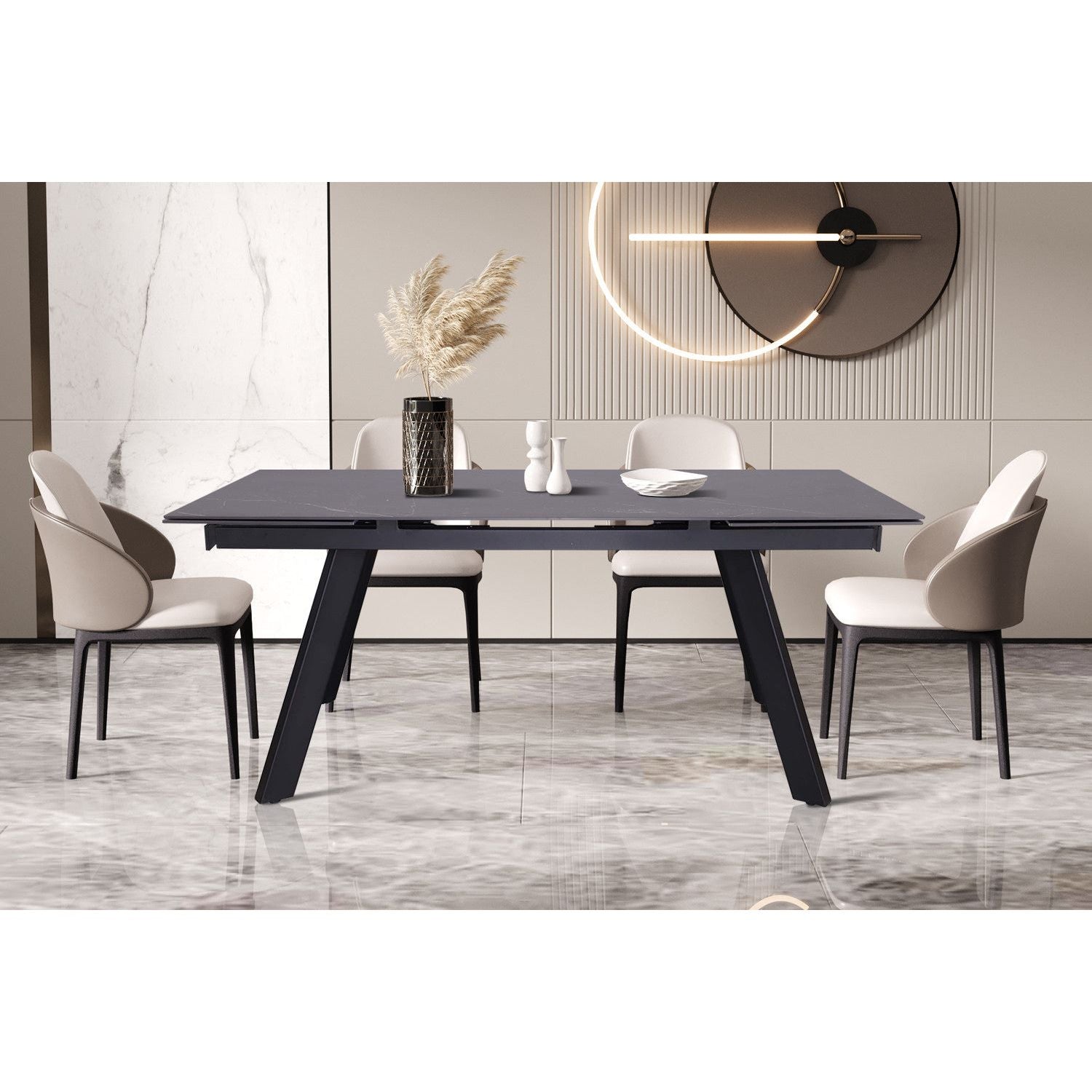 Uitschuifbare Eettafel Hera - Zwart