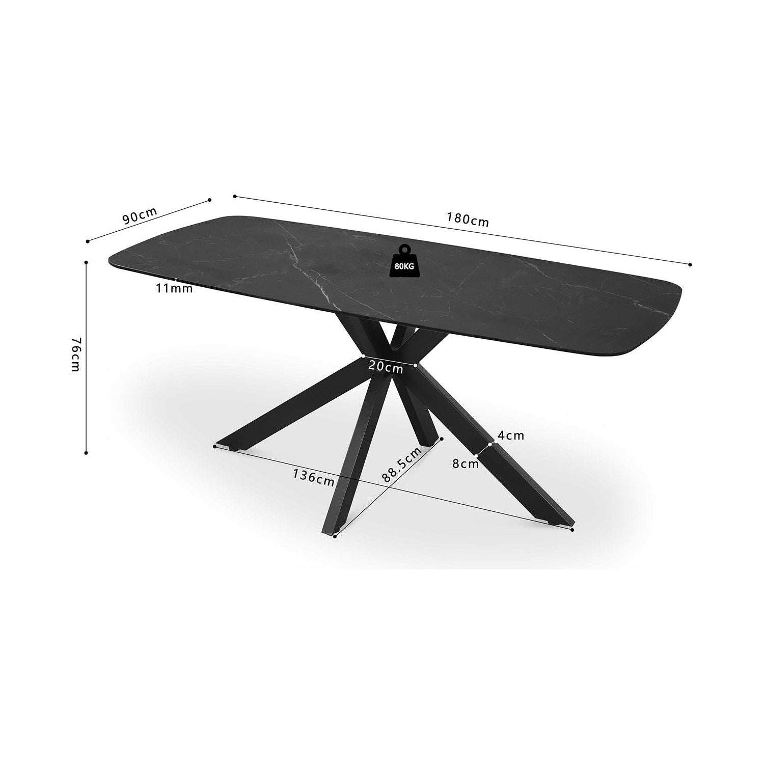 Eettafel Apollo - Zwart