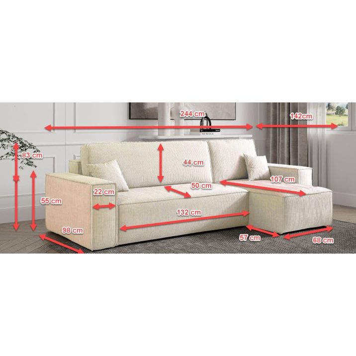 Hoeksalon Anna-bed