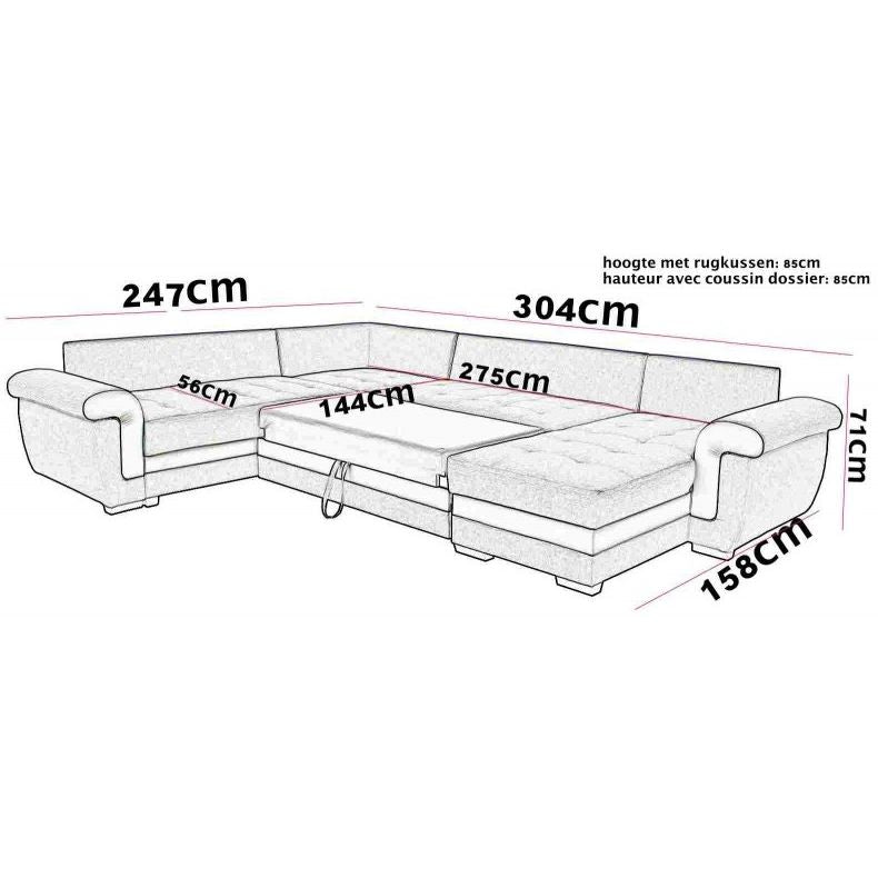 Hoeksalon Yvette-bed