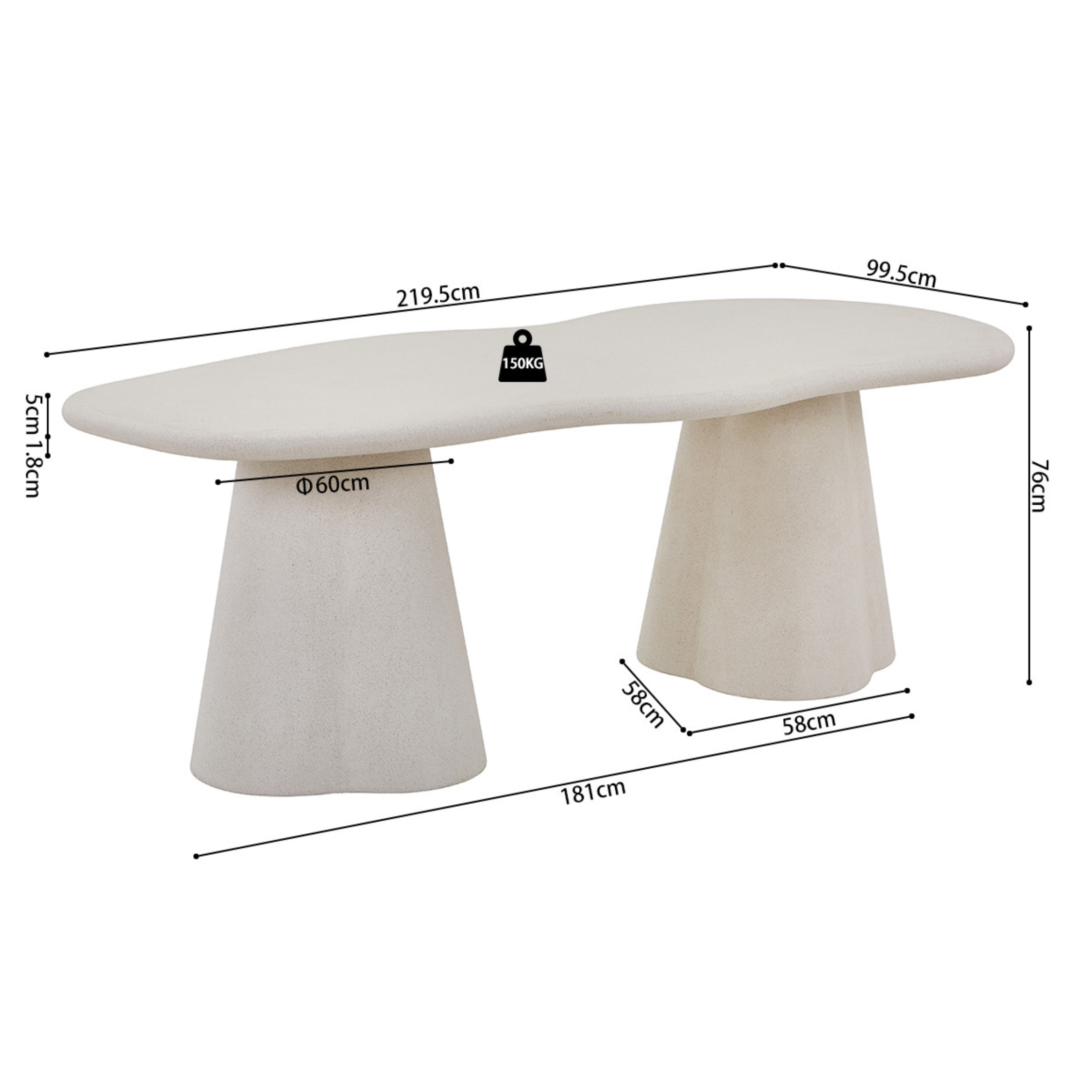 Eettafel Faro - Organisch