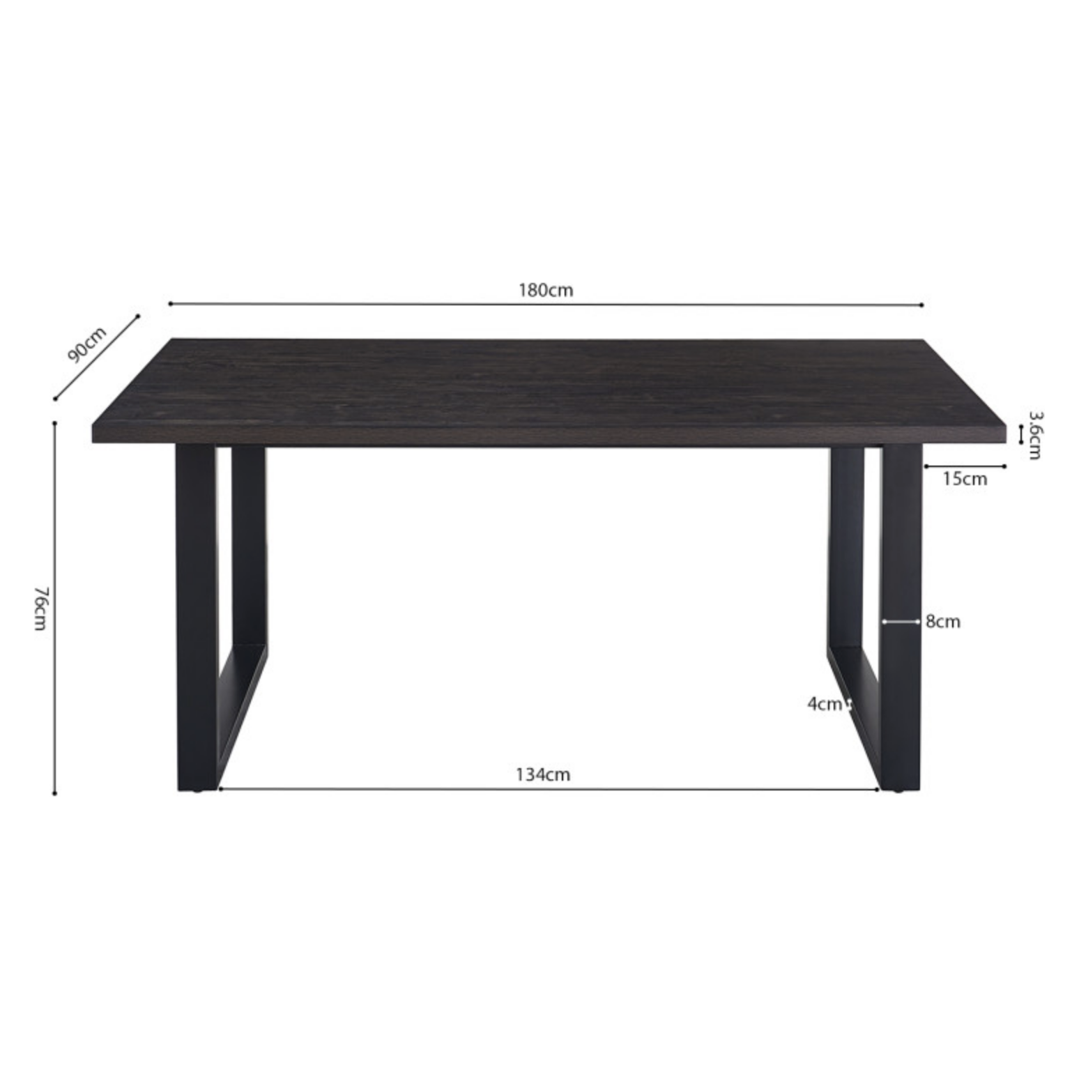 Eettafel Alexander 180CM - Donkerbruin - OUTLET