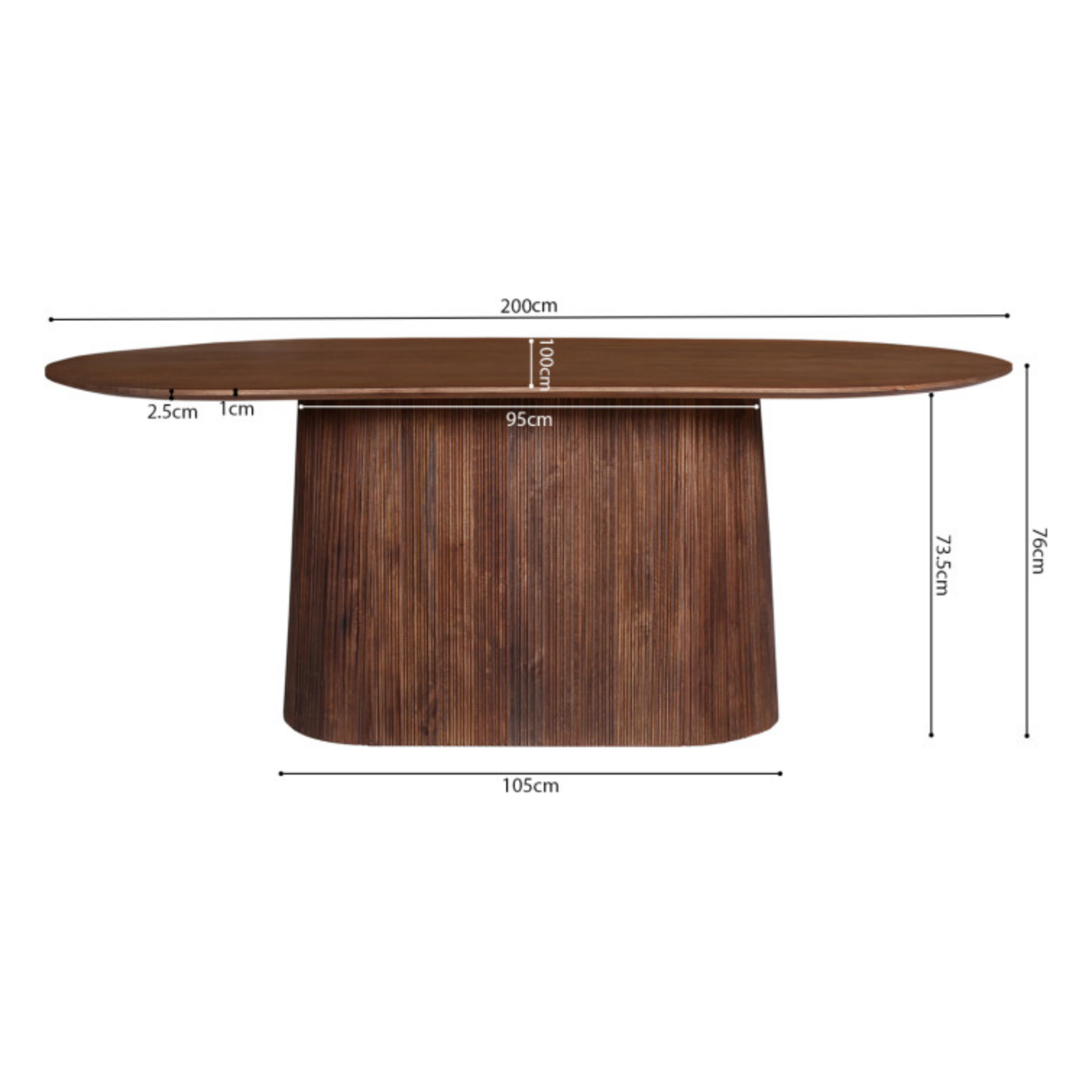 Eettafel Miguel - Lichtbruin