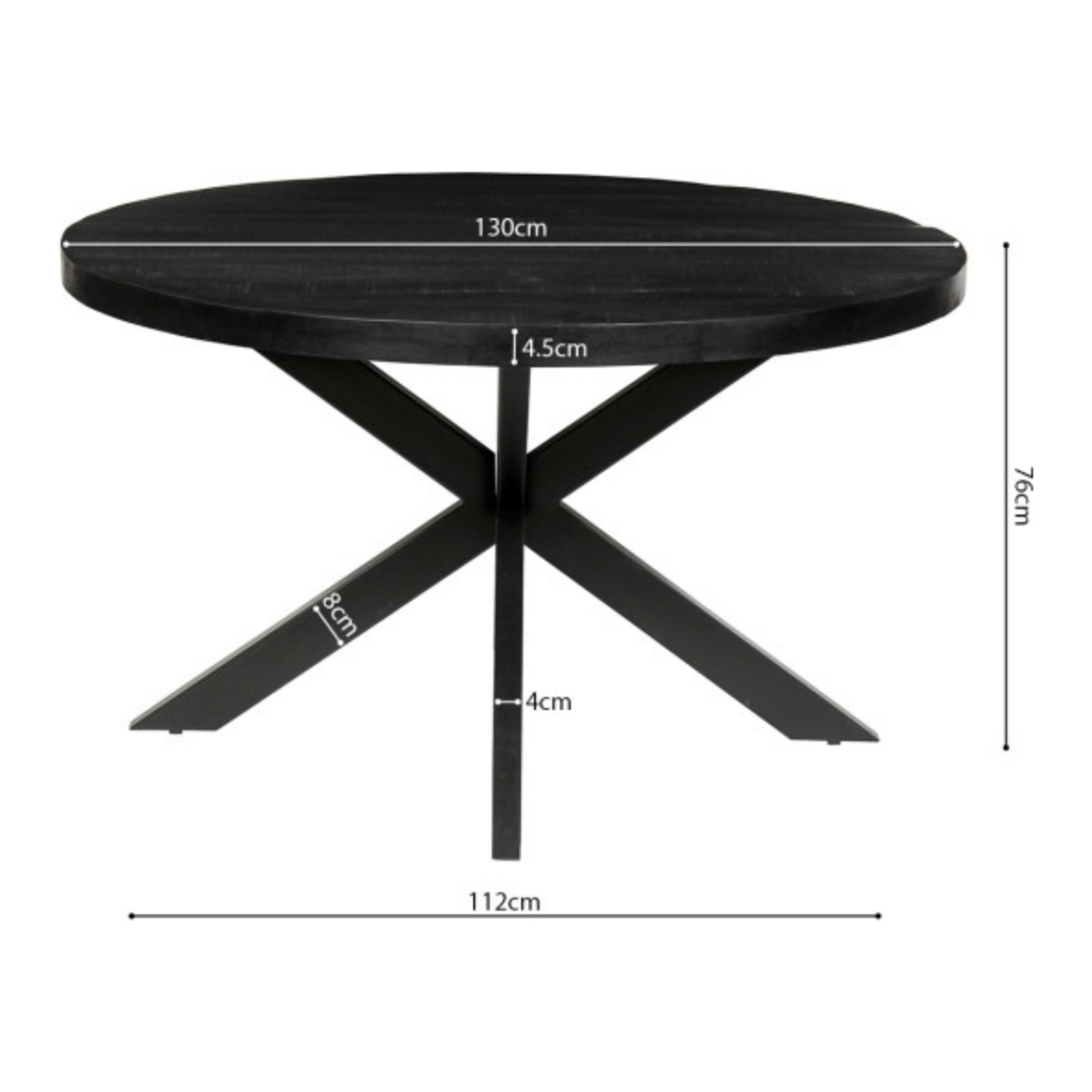 Ronde eettafel Maria - Zwart