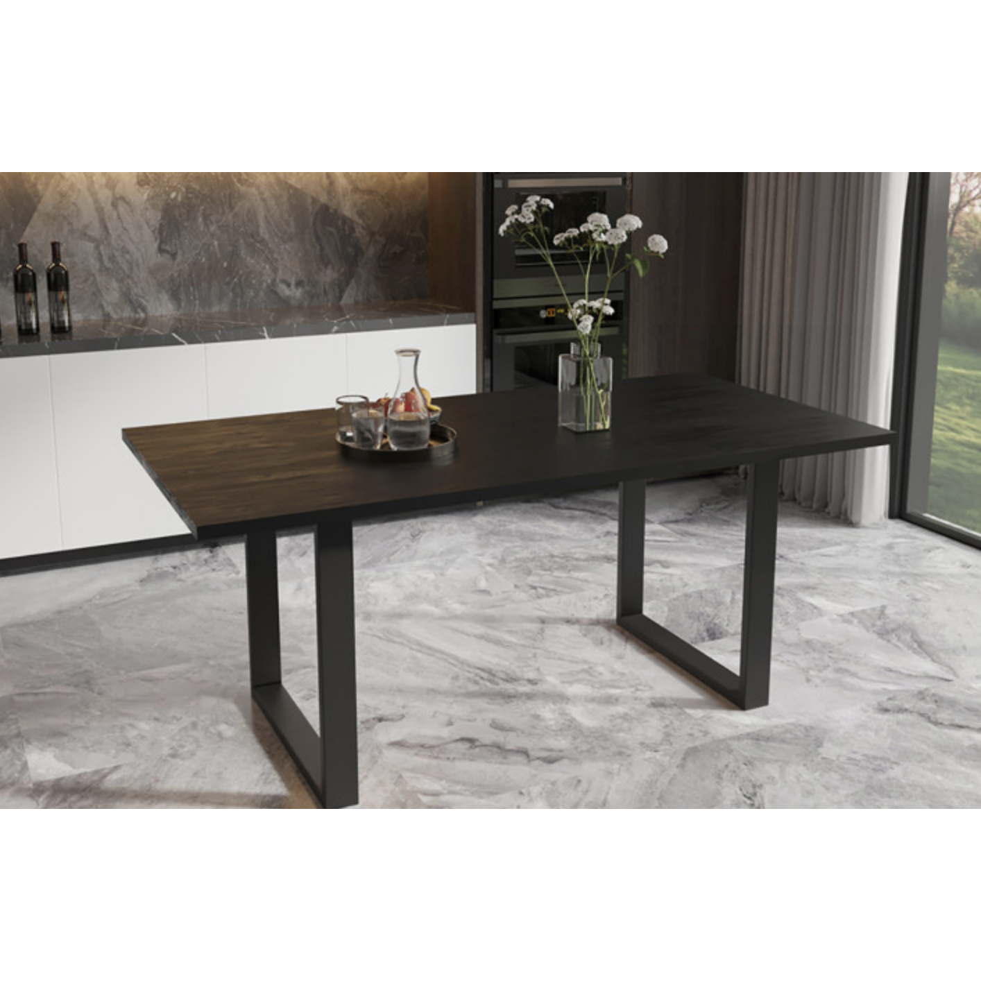 Eettafel Nicola 180CM - Zwart - OUTLET