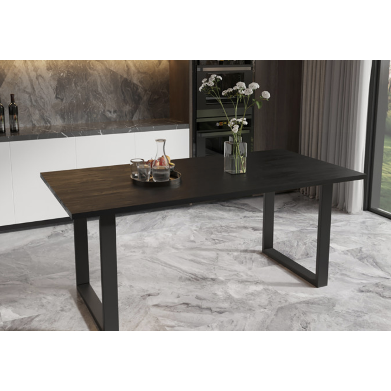 Eettafel Nicola 180CM - Zwart - OUTLET