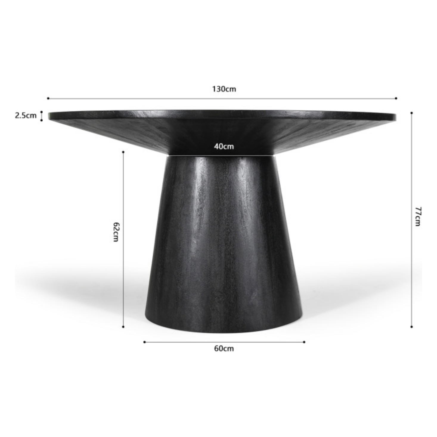 Ronde eettafel Tommy - Zwart