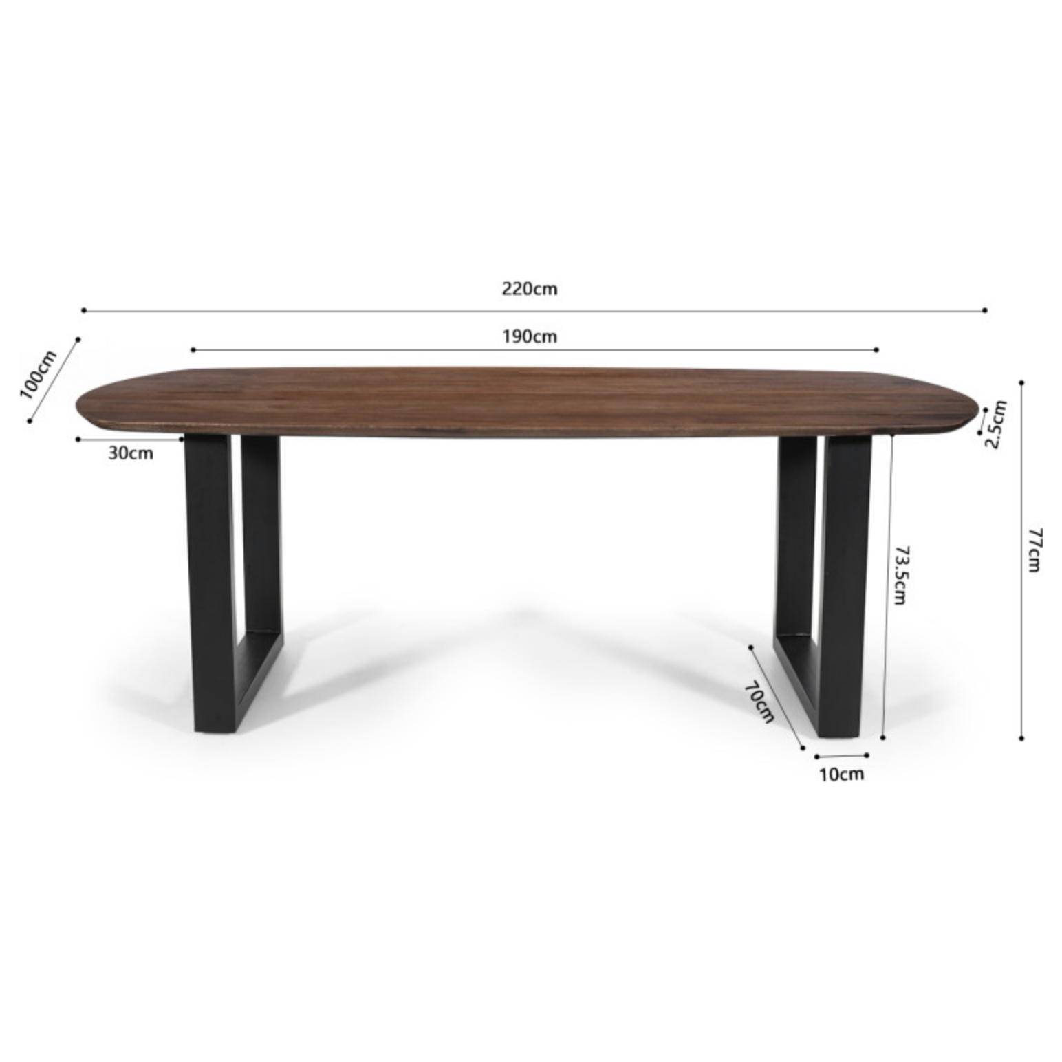 Eettafel Tommy 220CM - Mango - OUTLET