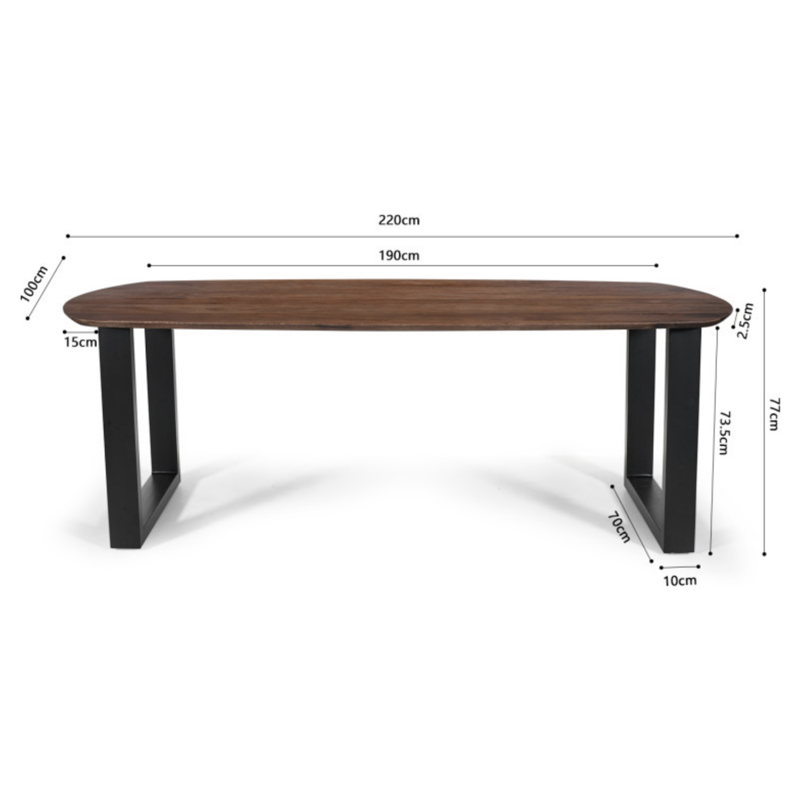 Eettafel Tommy 220CM - Mango - OUTLET