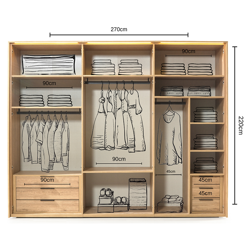 Kleerkast Milano 6-deur