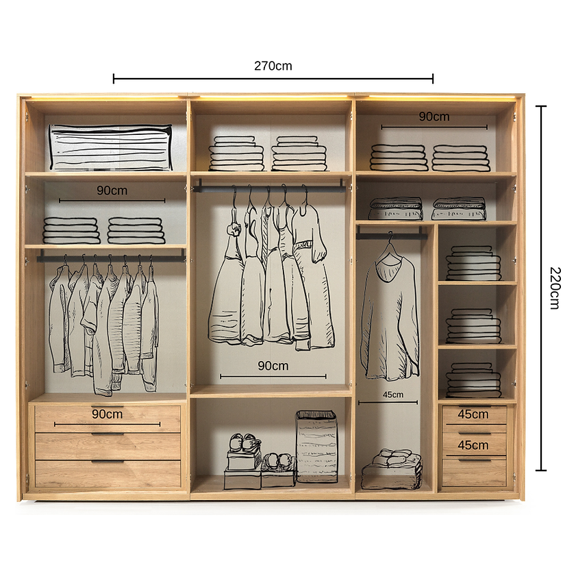 Kleerkast Milano AS 6-deur