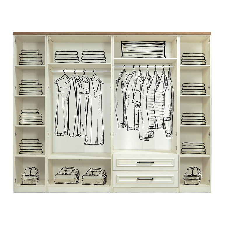 Kleerkast Rose 6-deur