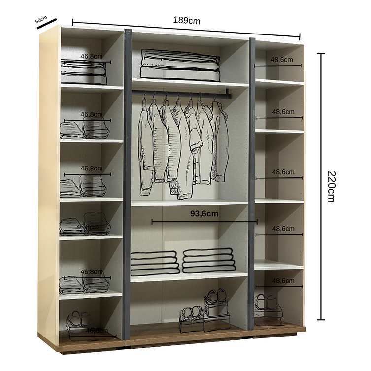 Kleerkast Arsen S 4-deur