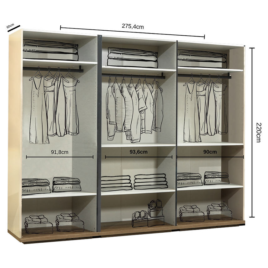 Kleerkast Arsena 2 S 6-deur