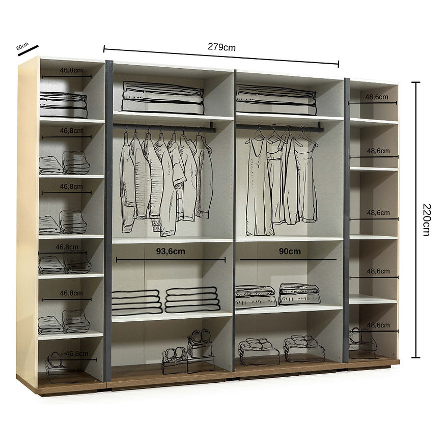 Kleerkast Arsena S 6-deur