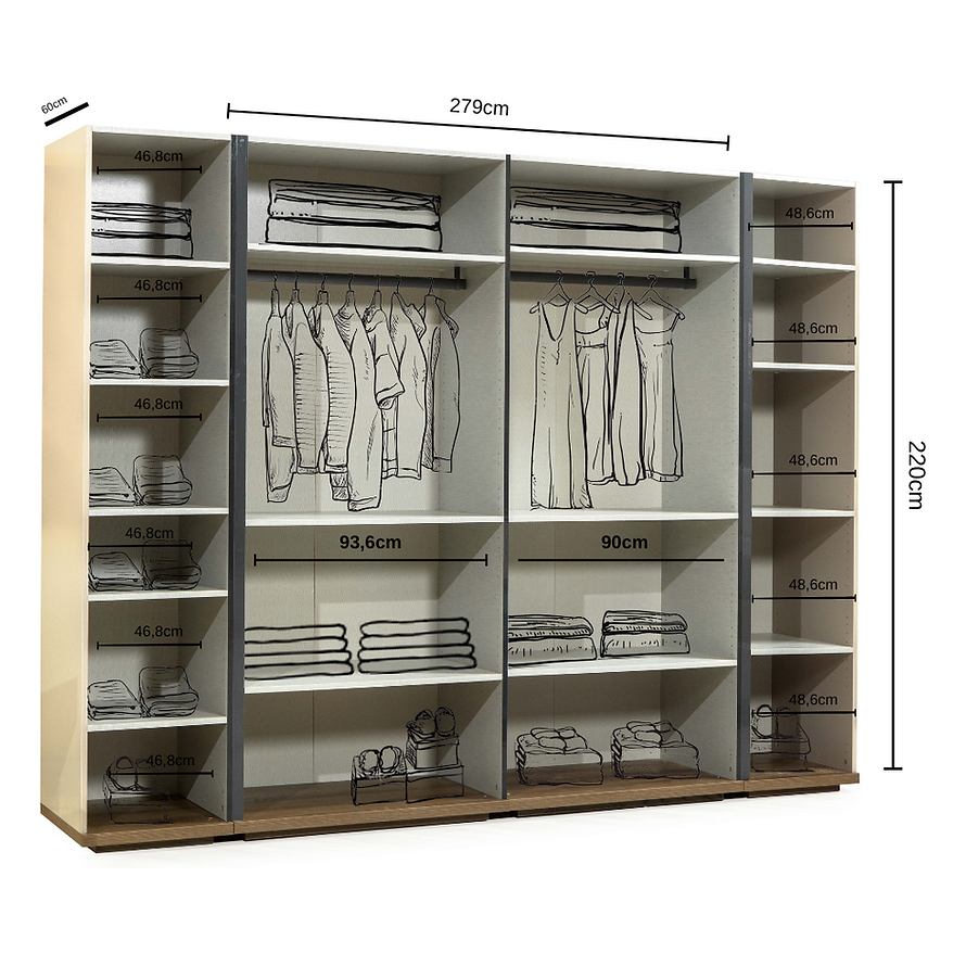 Kleerkast Arsen S 6-deur